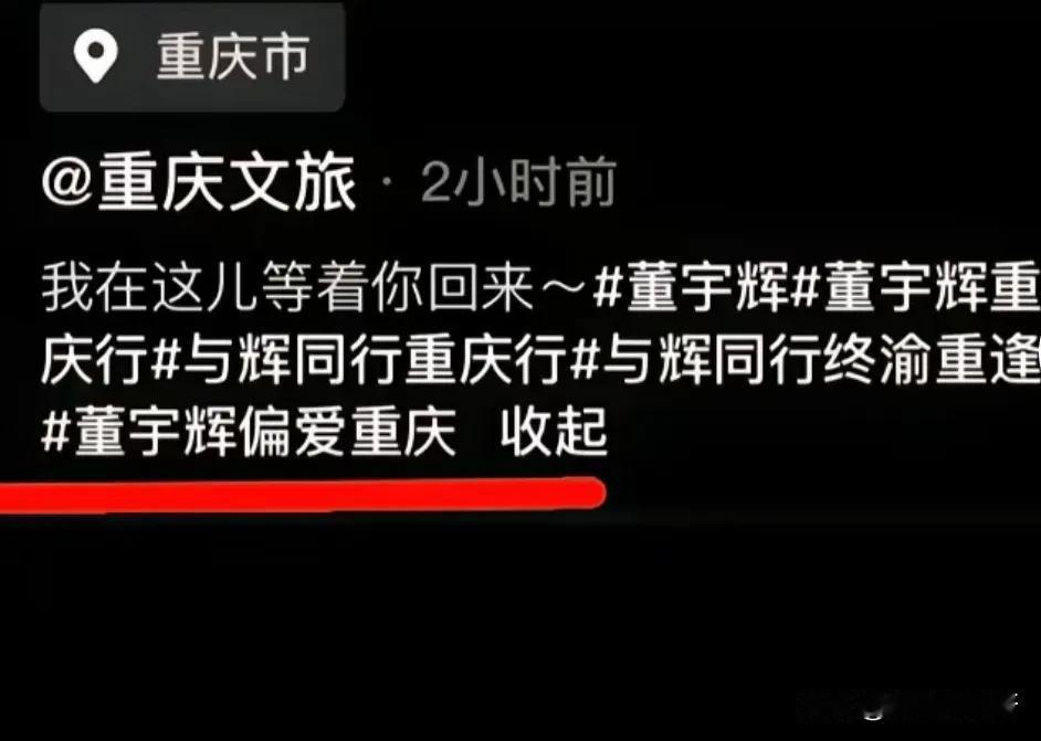 说实在的，挺欣赏重庆文旅这种有底气、大大方方地表达对董宇辉的喜爱。

重庆是个好