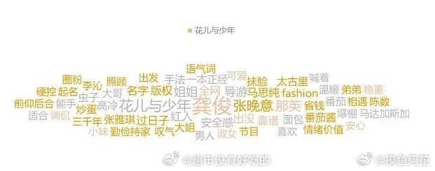 《花儿与少年》全网关键词云都是龚俊的名字在C位啊龚俊导游卸任魔丸属性开启 ​​​