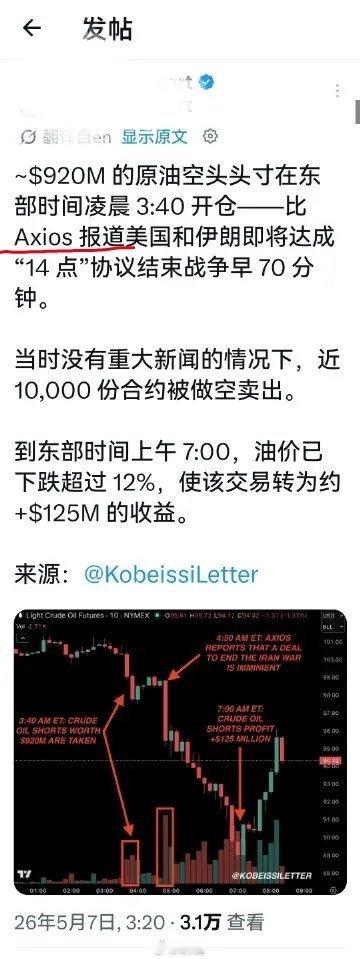 这个叫“Axios”横空出世，且在美伊战争期间发布大量内幕虚假信息，被怀疑是特朗