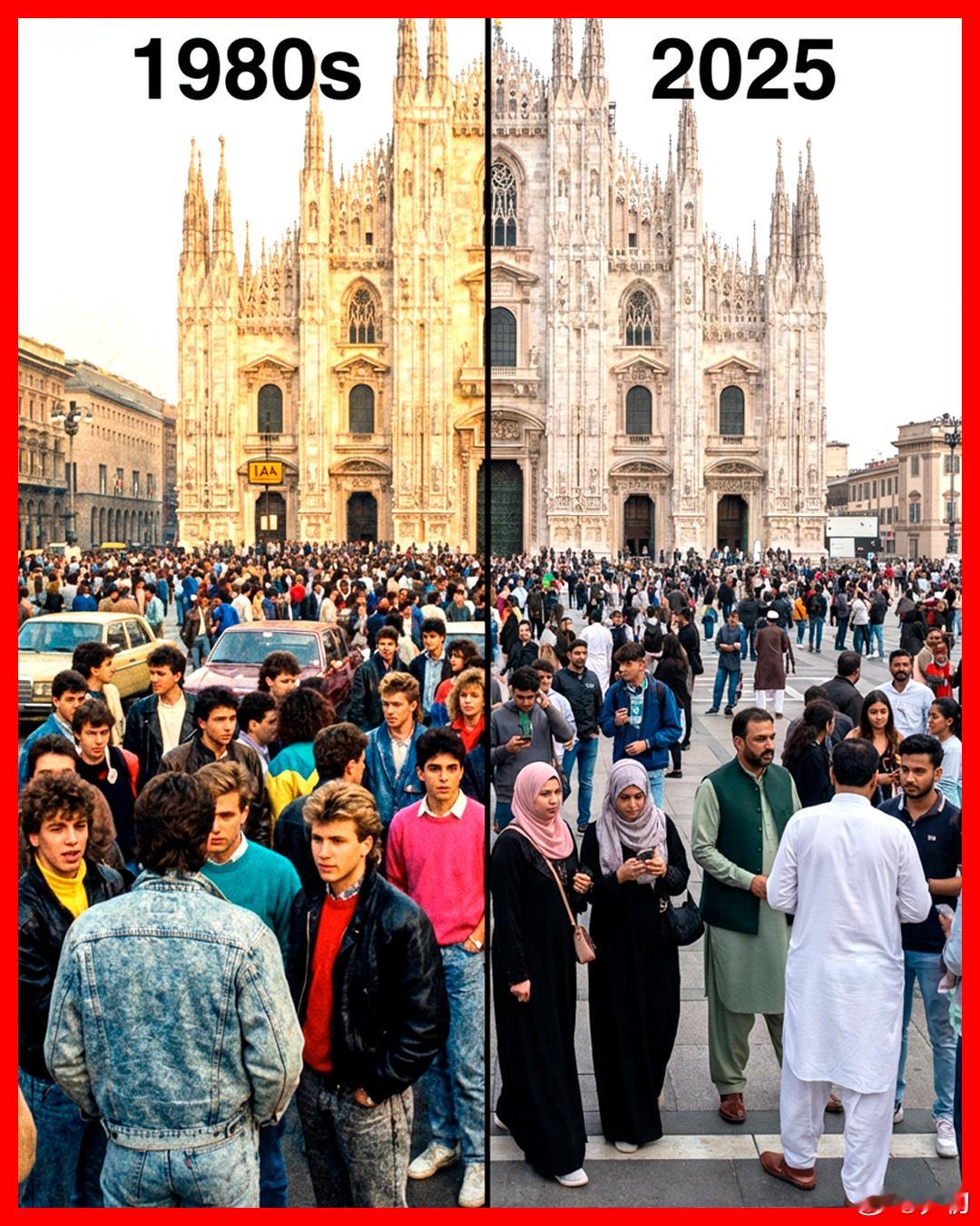 意大利米兰：1980 VS 2025 