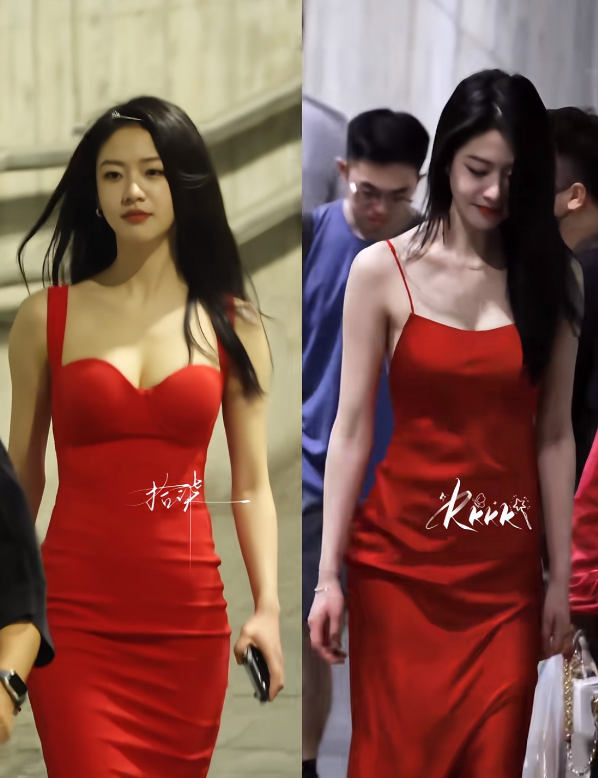 向涵之红裙，简直是妈妈级别在剧里没get到她，路透真的显得她很有气质！ 