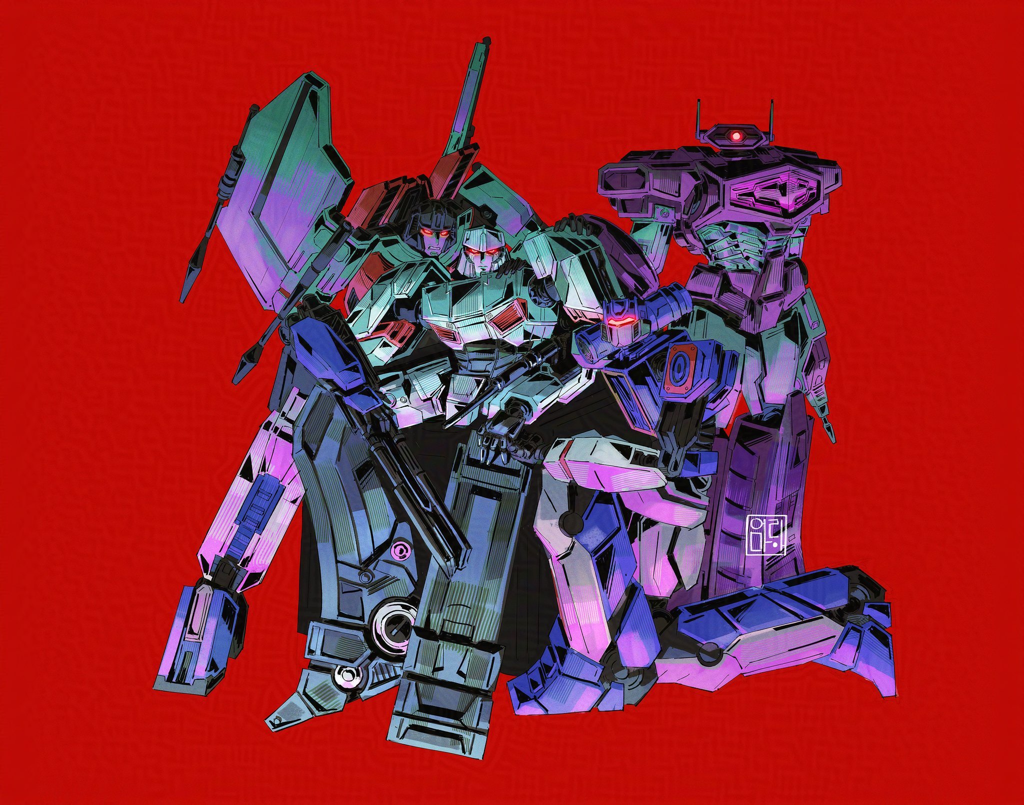 霸天虎男模团Art by pineappledandy#变形金刚:起源##漫视界