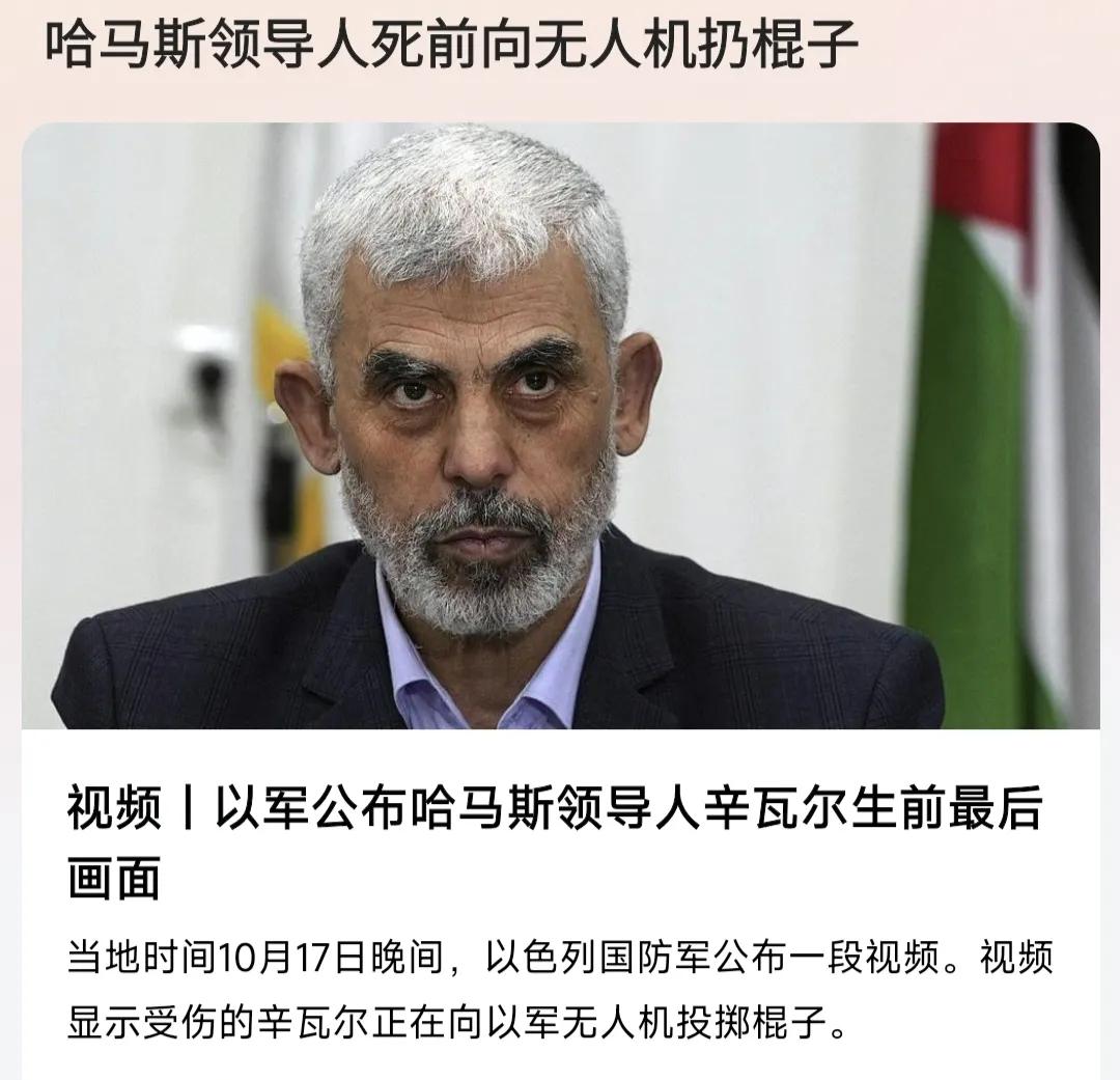 以卵击石，哈马斯领导人死前向无人机扔棍子，不亚于清朝长矛大刀对洋枪洋炮，不对称作