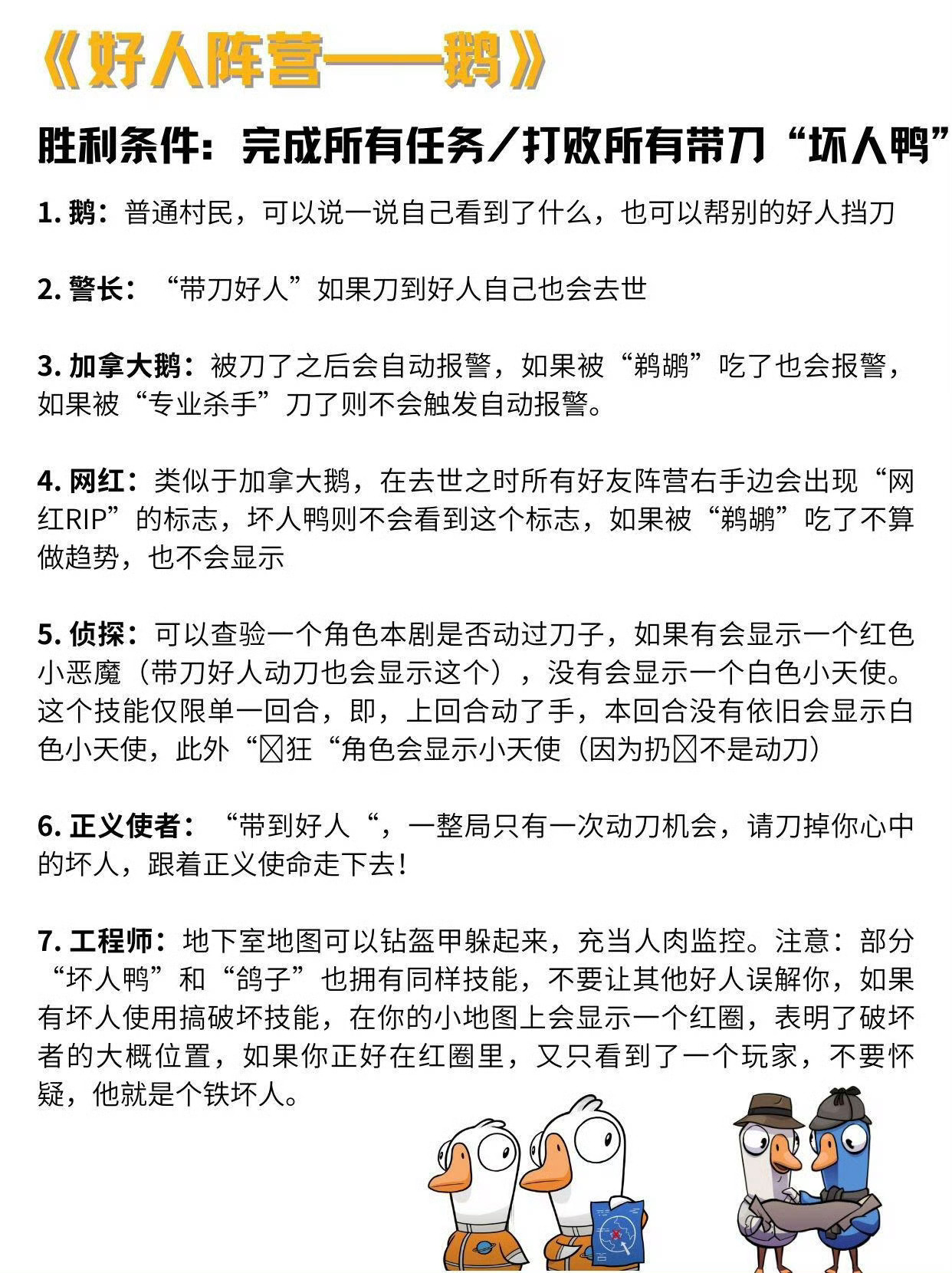 保姆级攻略来了，公测入坑必看！阵营角色，以及全角色玩法介绍。当鹅还是当鸭呢？鹅鸭