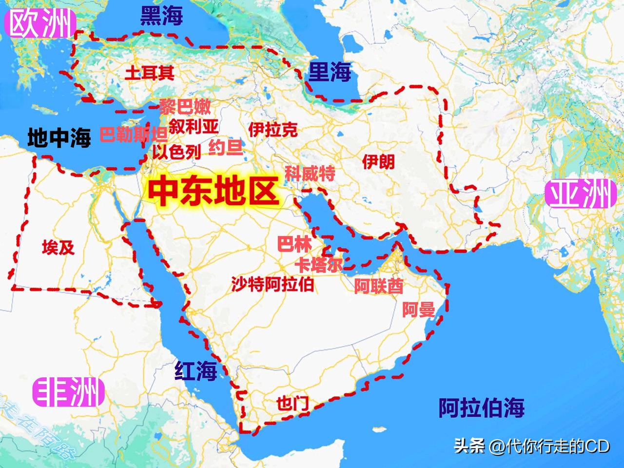 中东地图像一只振翅高飞的和平鸽，这里有太多渴望和平的国家：伊朗、伊拉克、叙利亚、