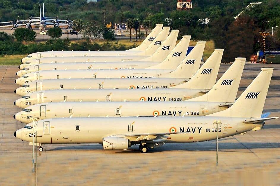 印度海军的美制P-8I“波塞冬”反潜巡逻机
印度共订购12架P-8I“波塞冬”反