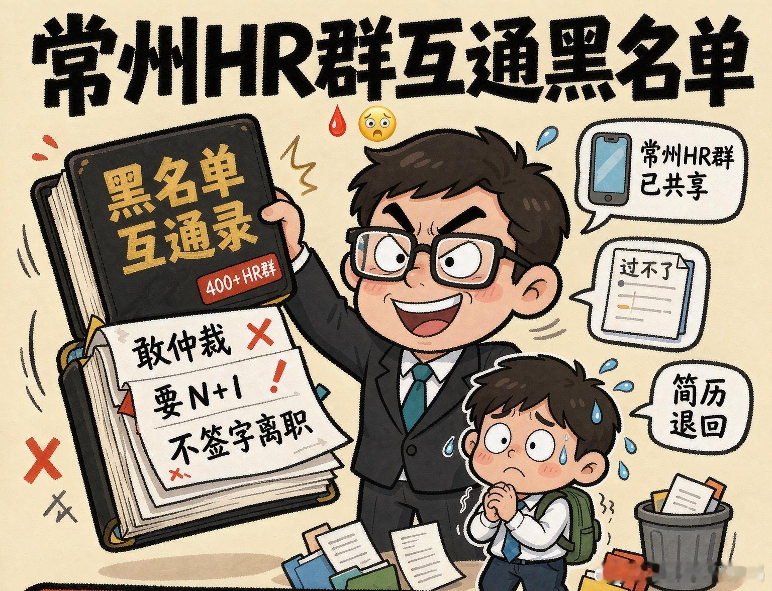 网传常州HR群互通黑名单HR约谈应届生，上来就是一句"常州有400多人的HR群，