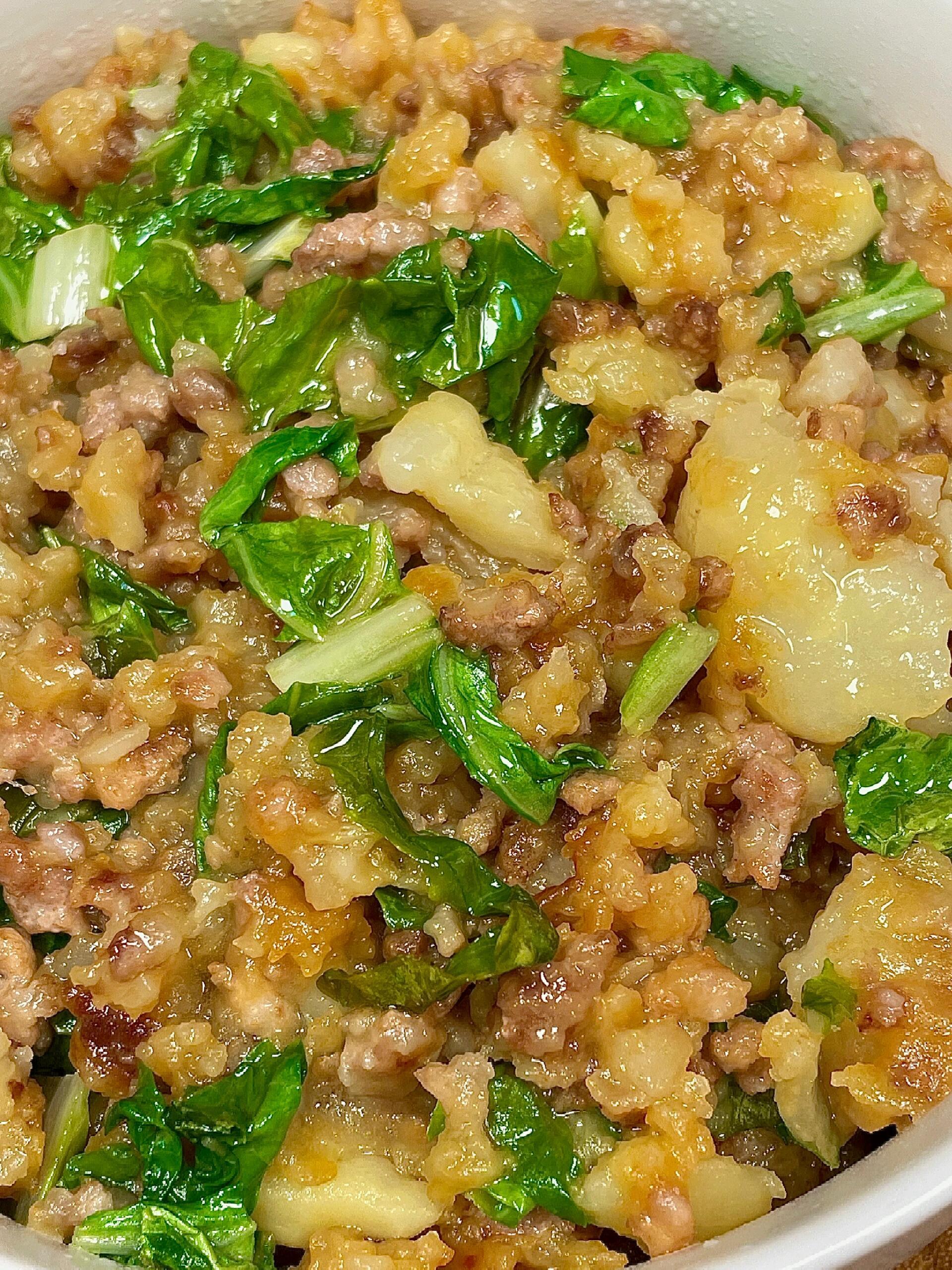 巨巨巨好吃！求你们去做！土豆泥肉末青菜！嘎嘎好吃😋土豆软糯香甜，青菜清甜爽口！