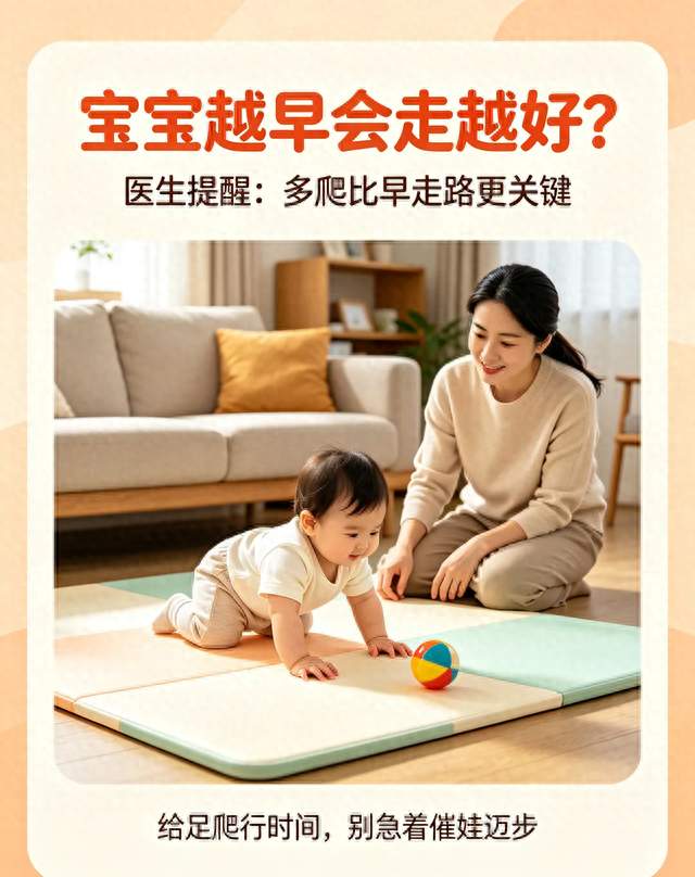 宝宝越早会走越好？医生提醒：多爬比早走路更关键