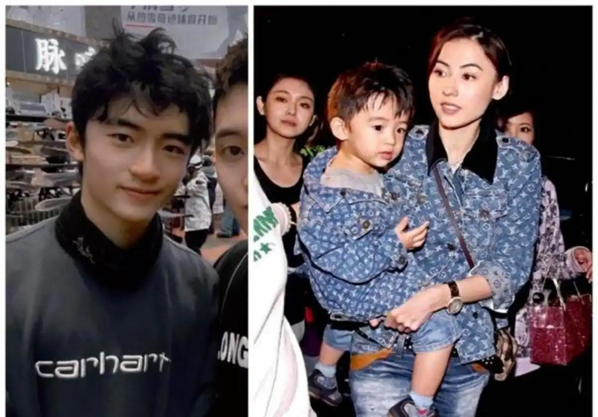 张柏芝戴口罩紧跟在19岁大儿子Lucas身后，原来星二代养娃也要拼学业和陪伴 