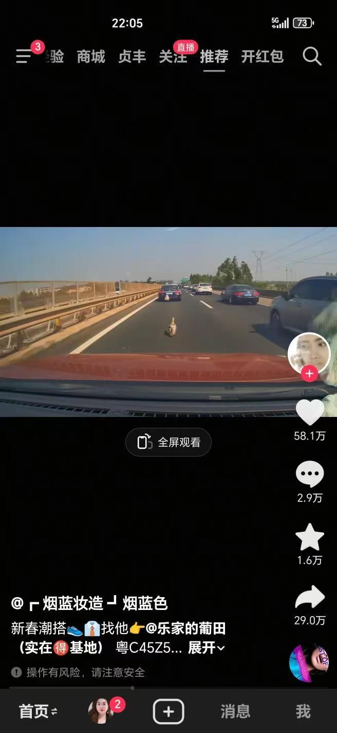 广西高速上鸭子掉落暴走，网友喊话粤C车主，我在服务区看到一个，用那种大矿泉水瓶装