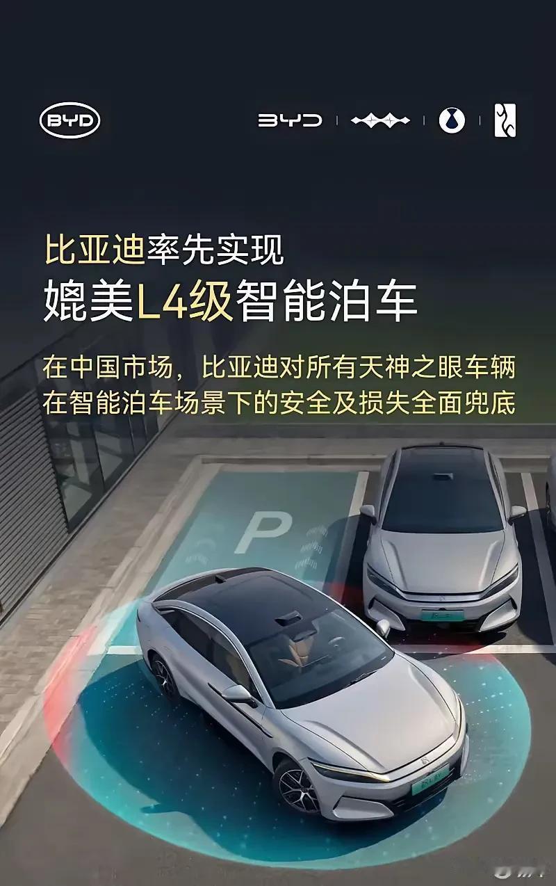 比亚迪的一小步，业界的一大步
虽然只是在泊车的情景下
也是全行业唯一一家明确由车