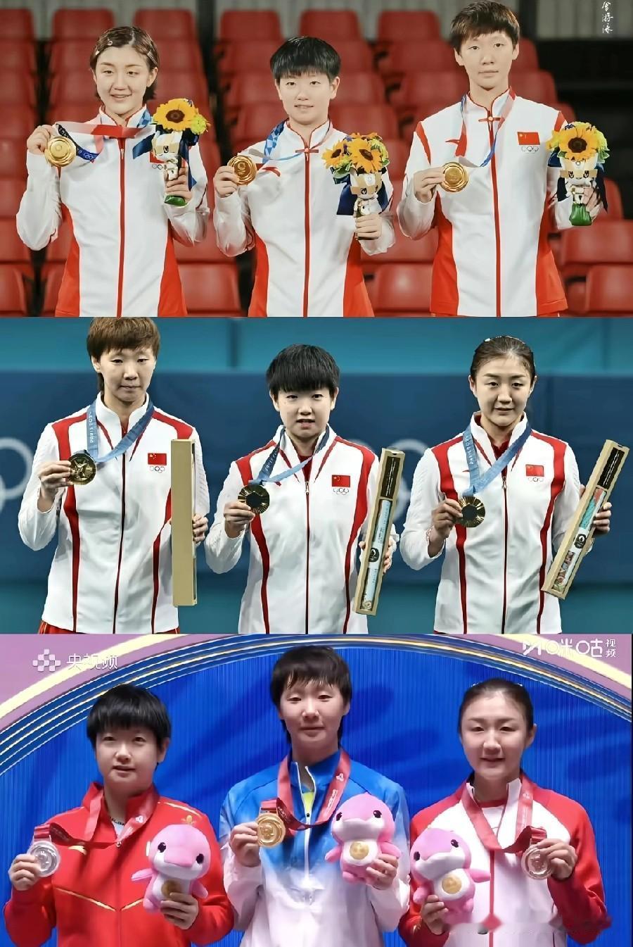 多么美好的三个人！
陈梦是奥运会卫冕女单冠军
孙颖莎是世乒赛卫冕女单冠军
王曼昱