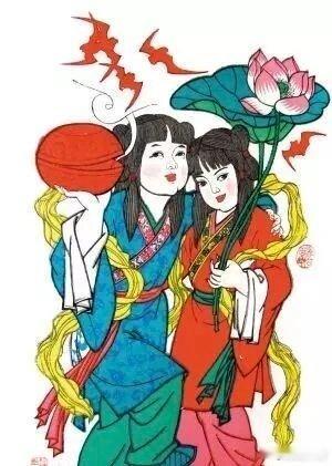 和合二仙--家合万事兴  和合二仙是汉族民间传说之神，主婚姻和合，故亦作和合二圣
