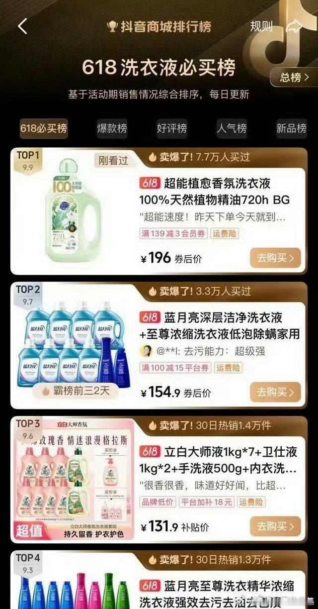 肖战超能全球品牌代言人肖战代言超能后，直接屠榜抖音商城，拿下洗衣液所有榜单top