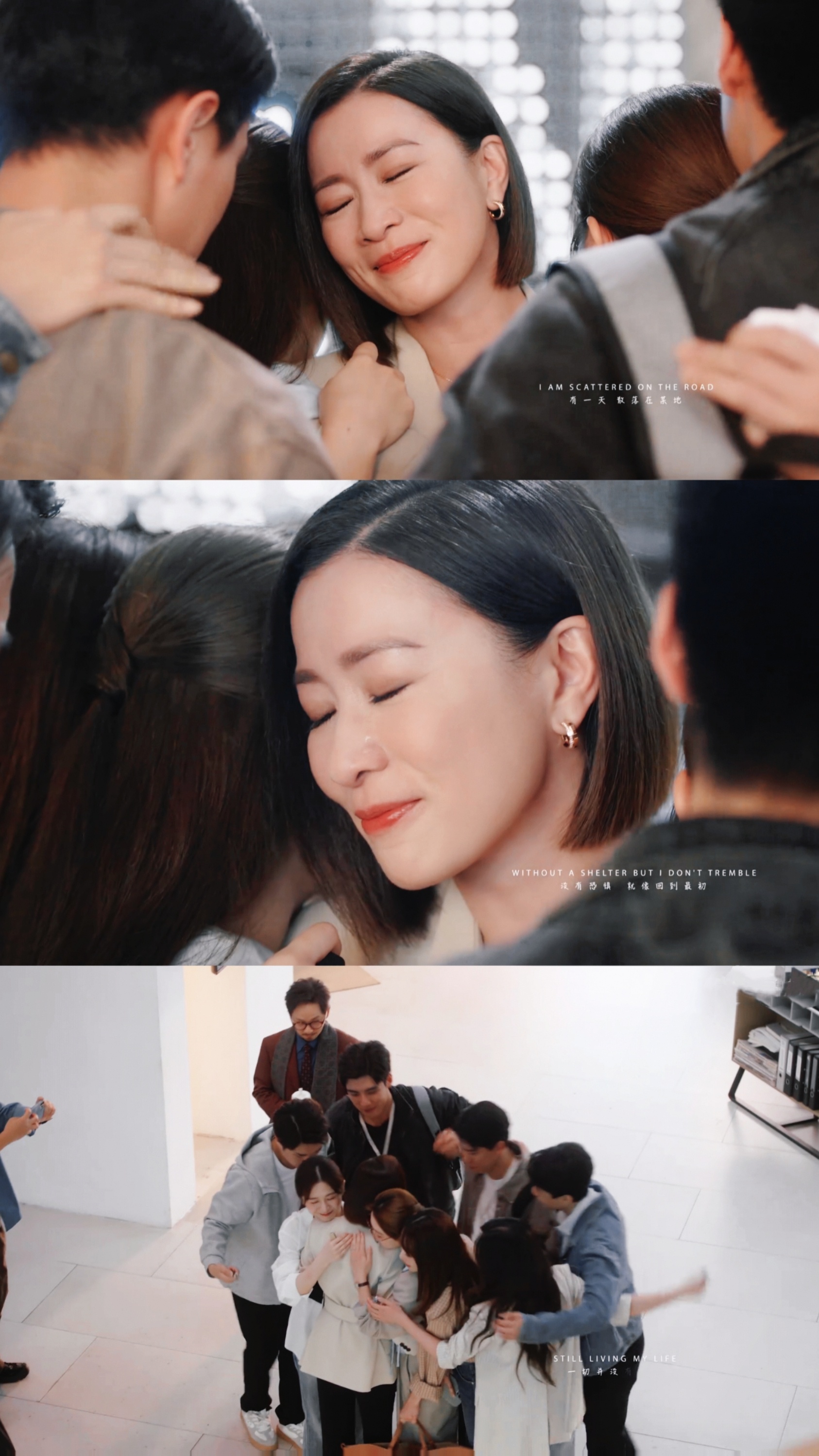 告别的时候刘艳和冼蔓芝一左一右在man姐怀里一人靠一个肩头哎呦喂两个乖女呜呜呜