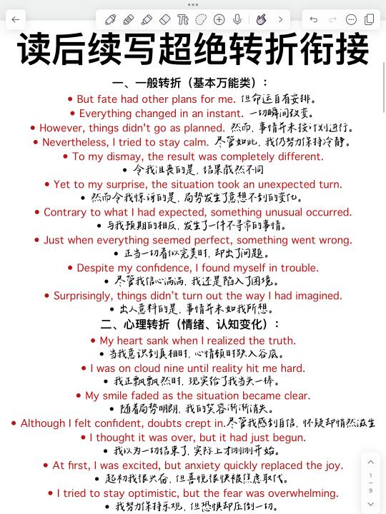 阅卷老师超爱！英语读后续写超绝衔接句！