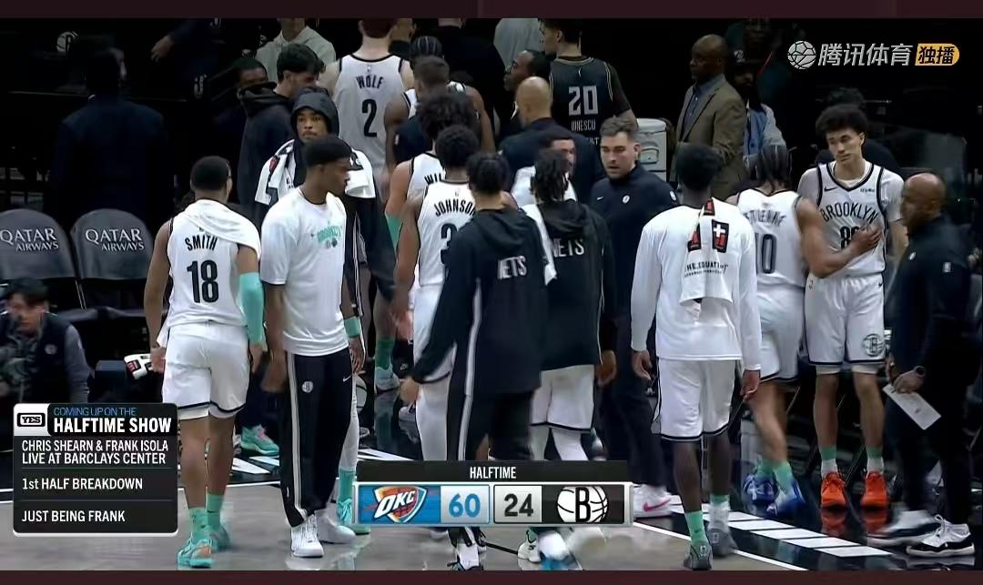 NBA常规赛尾声的好多比赛真是没法看了。
布鲁克林篮网这是脸都不要了，半场24分