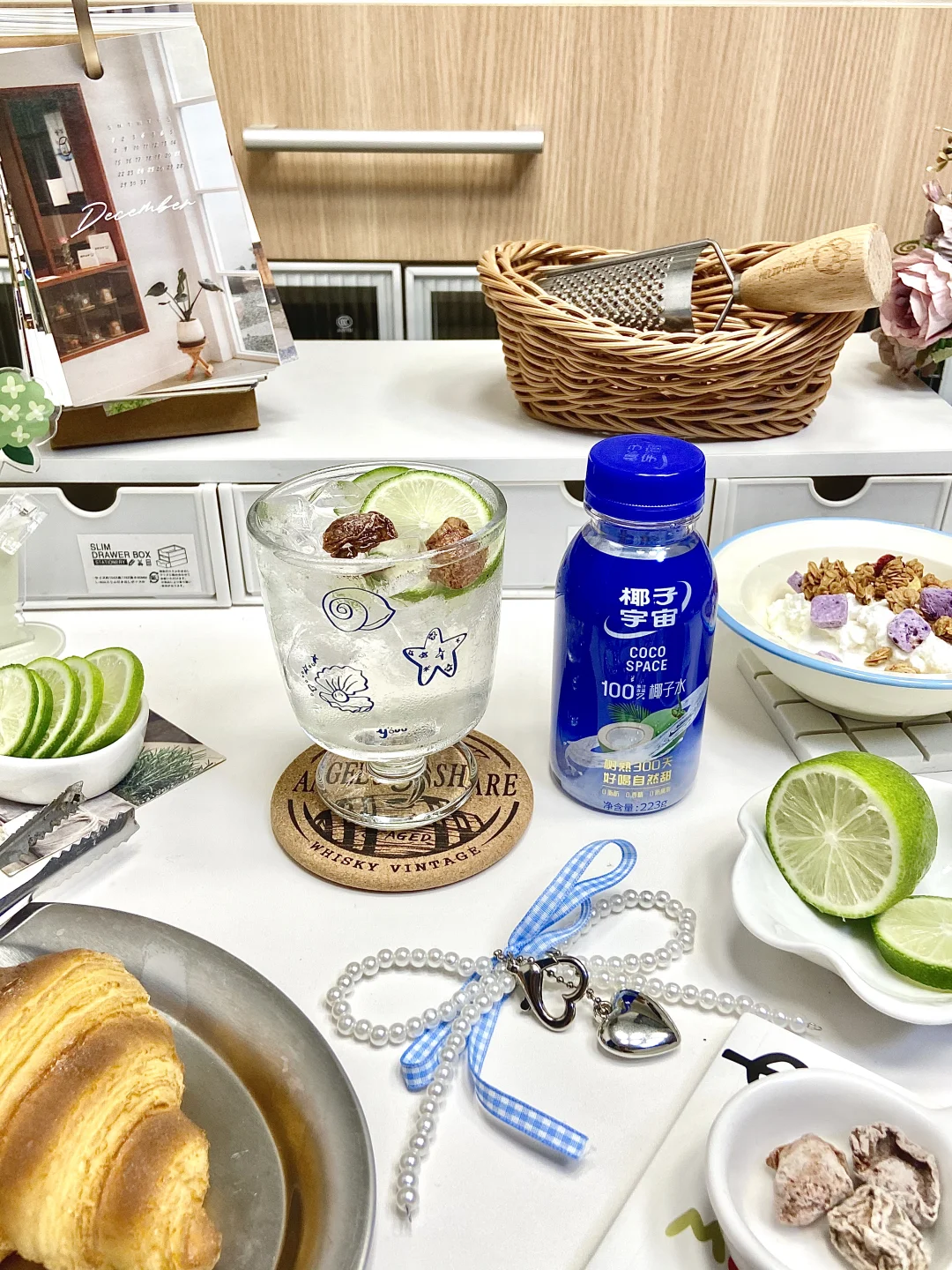 宅家下午茶必备 酸奶碗+话梅柠檬椰子水