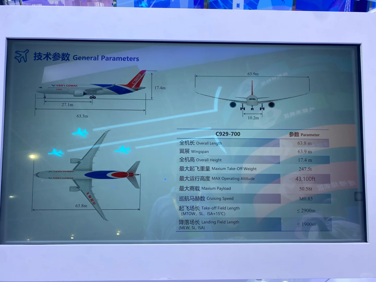 珠海航展 ｜ C929基础数据
