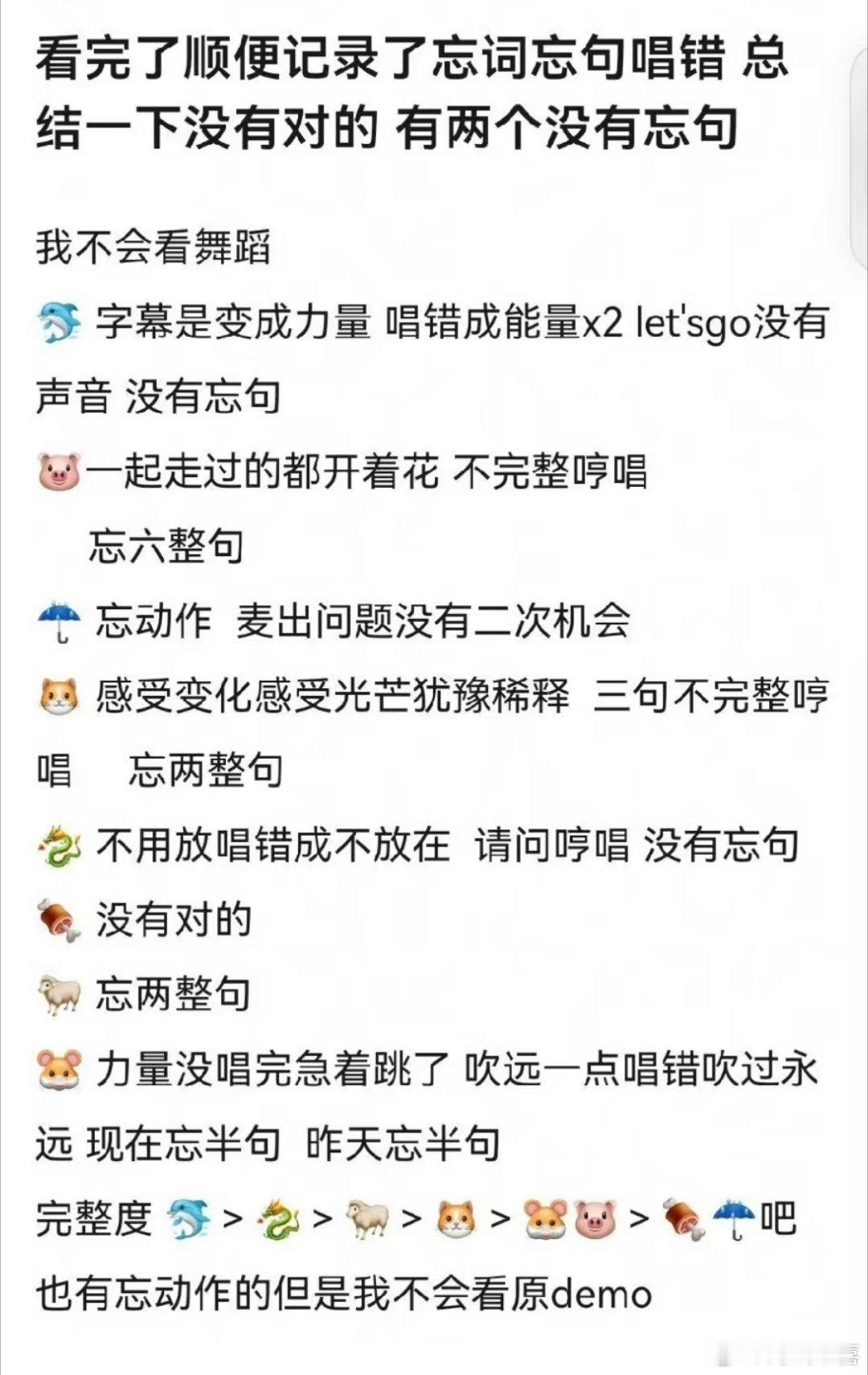 王橹杰没忘词没忘动作大部分人完成度真的不高，而且给了六个小时，就一小部分，大部分