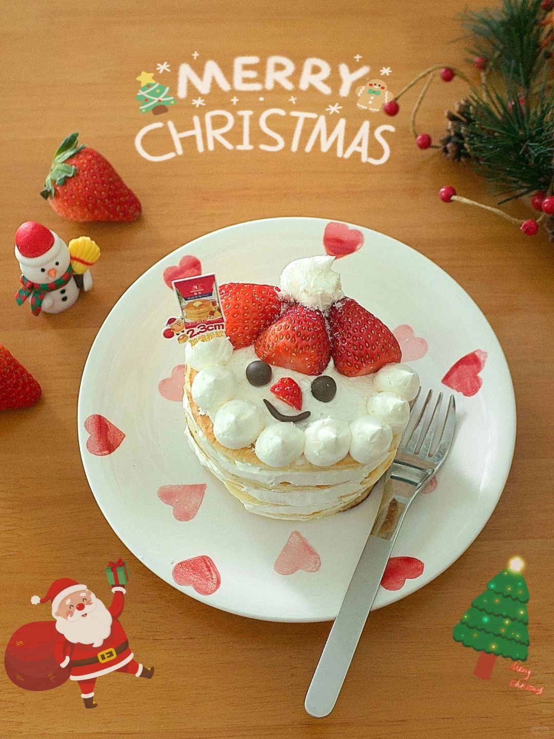 圣诞老人氛围日式松饼🎅🏻超简单的甜品