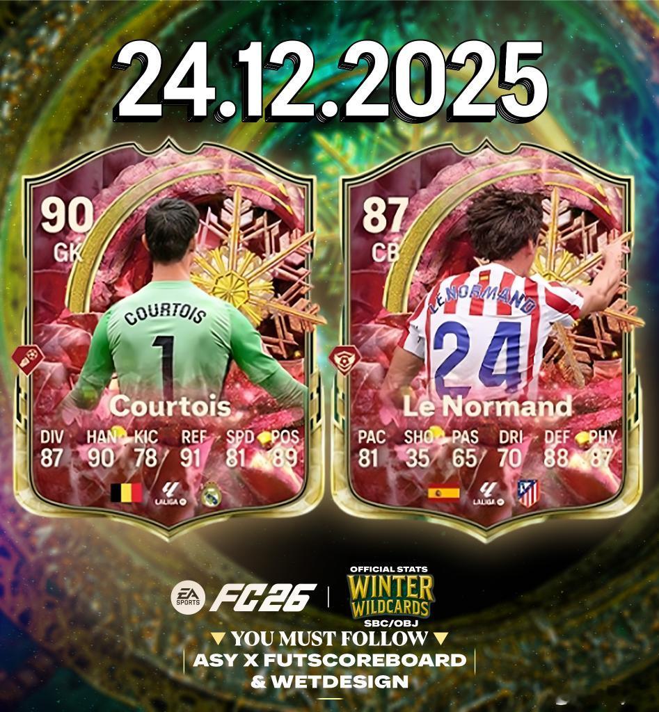 今晚将会推出上线的冬季外卡SBC。FC26