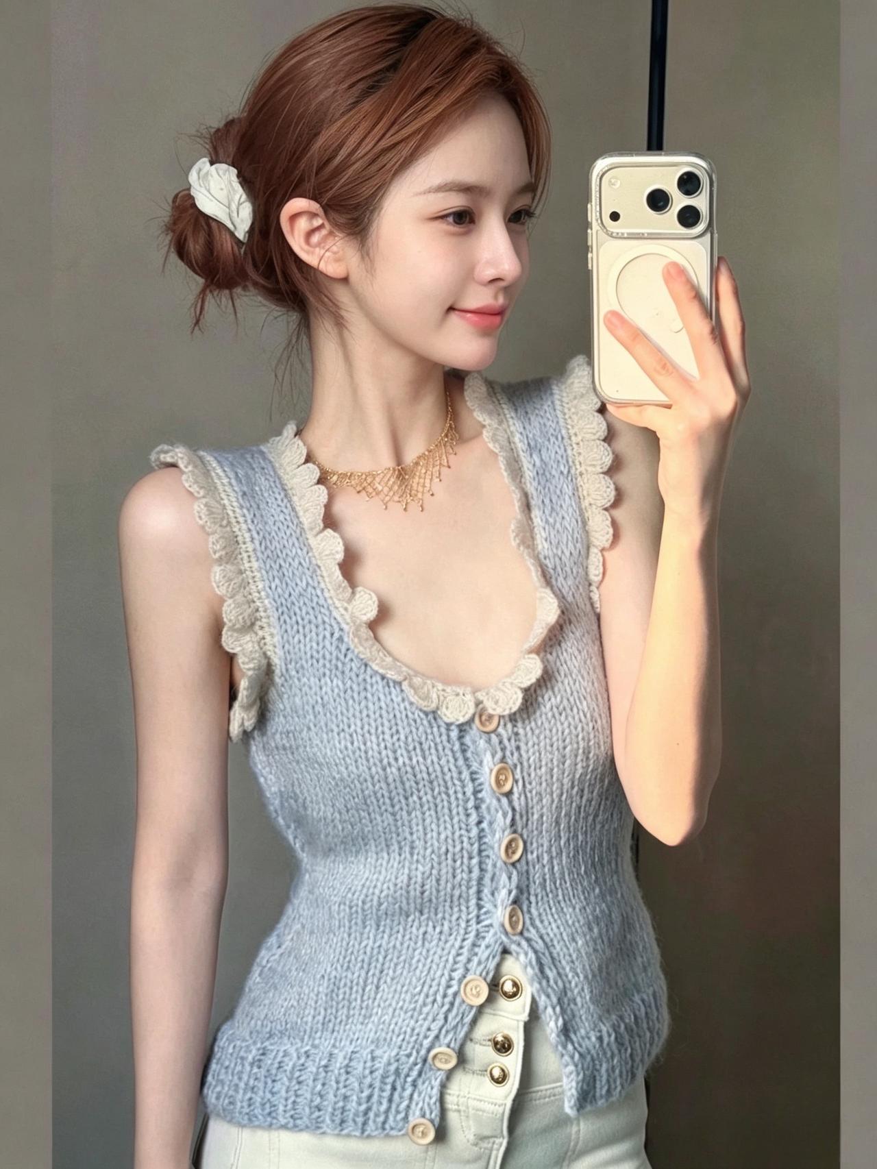 温柔ootd 韩系小背心 温柔风get