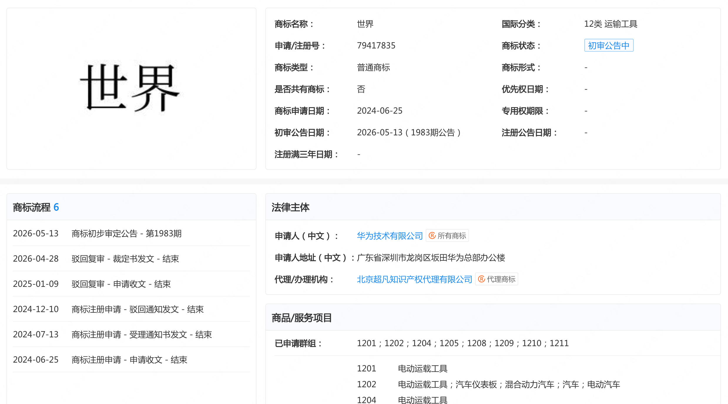华为申请了“世界”商标，分类运输工具下一步该申请什么商标不用我说了吧