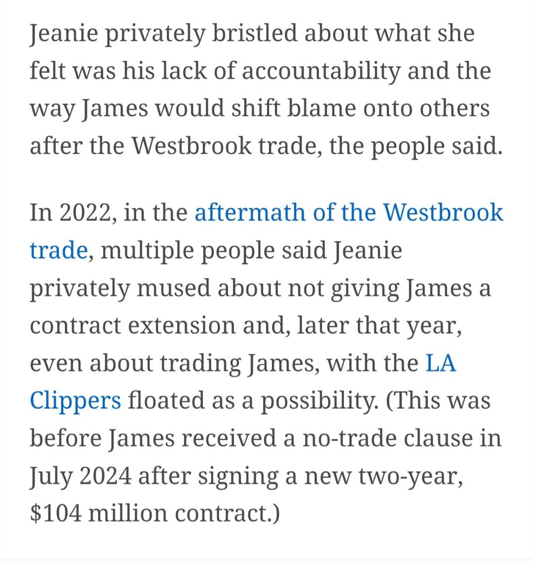 ESPN记者Baxter Holmes撰写长文报道珍妮-巴斯近年来在内部对詹姆斯