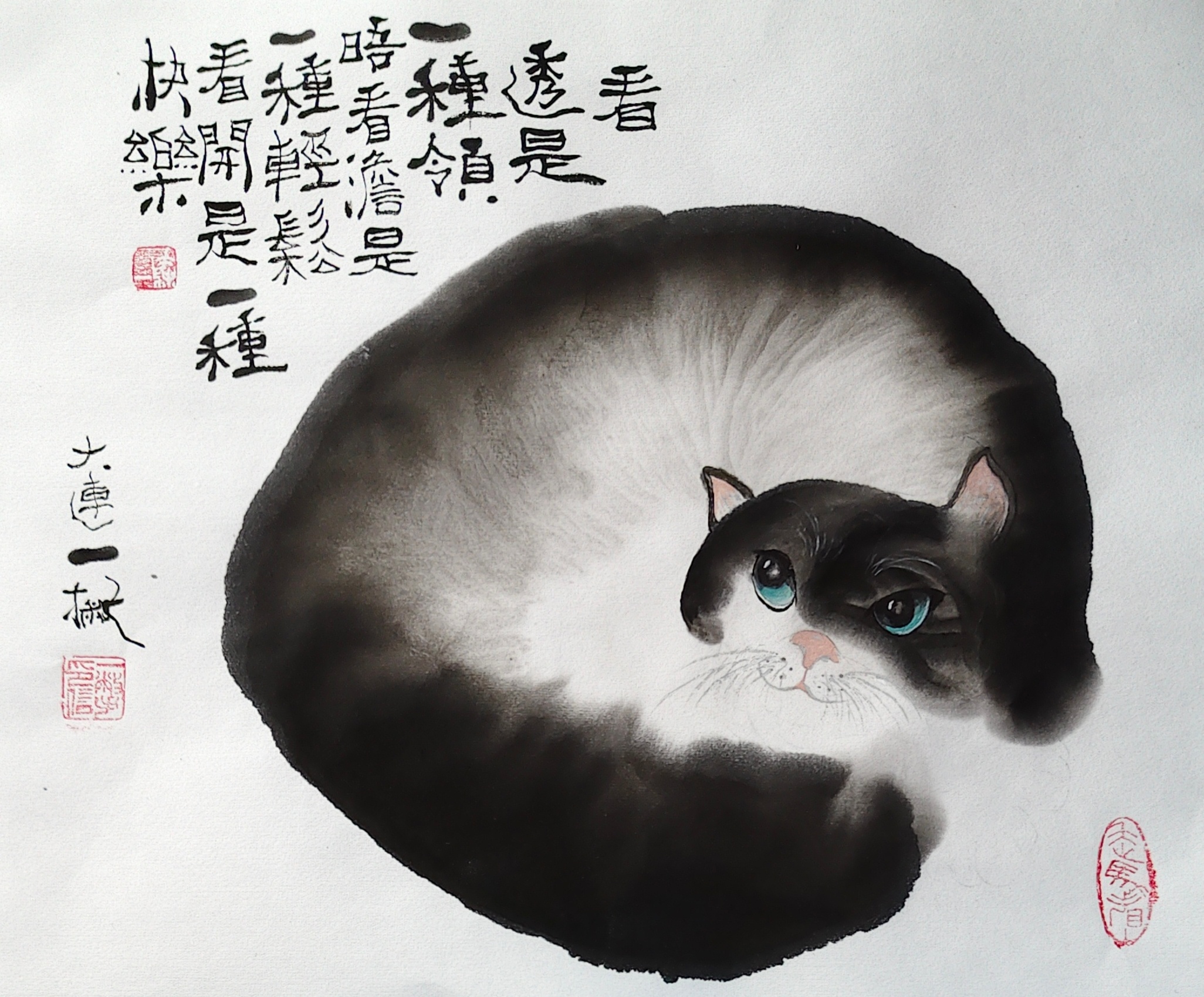 遇见艺术我最爱的中国色 又画了一只喵