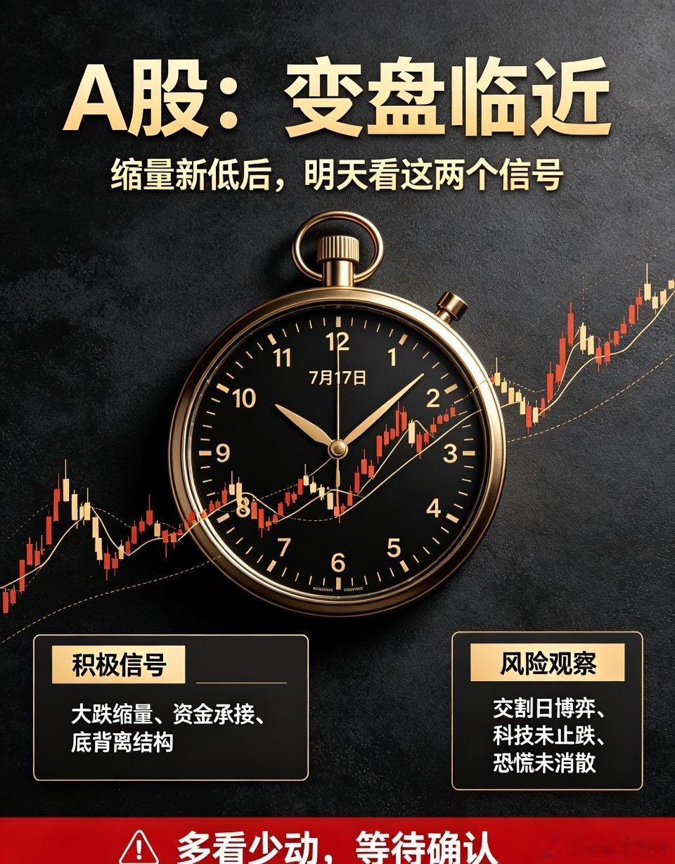 A股盘面复盘：缩量创新低，7月17日交割日迎来关键变盘窗口一、今日整体盘面概况1