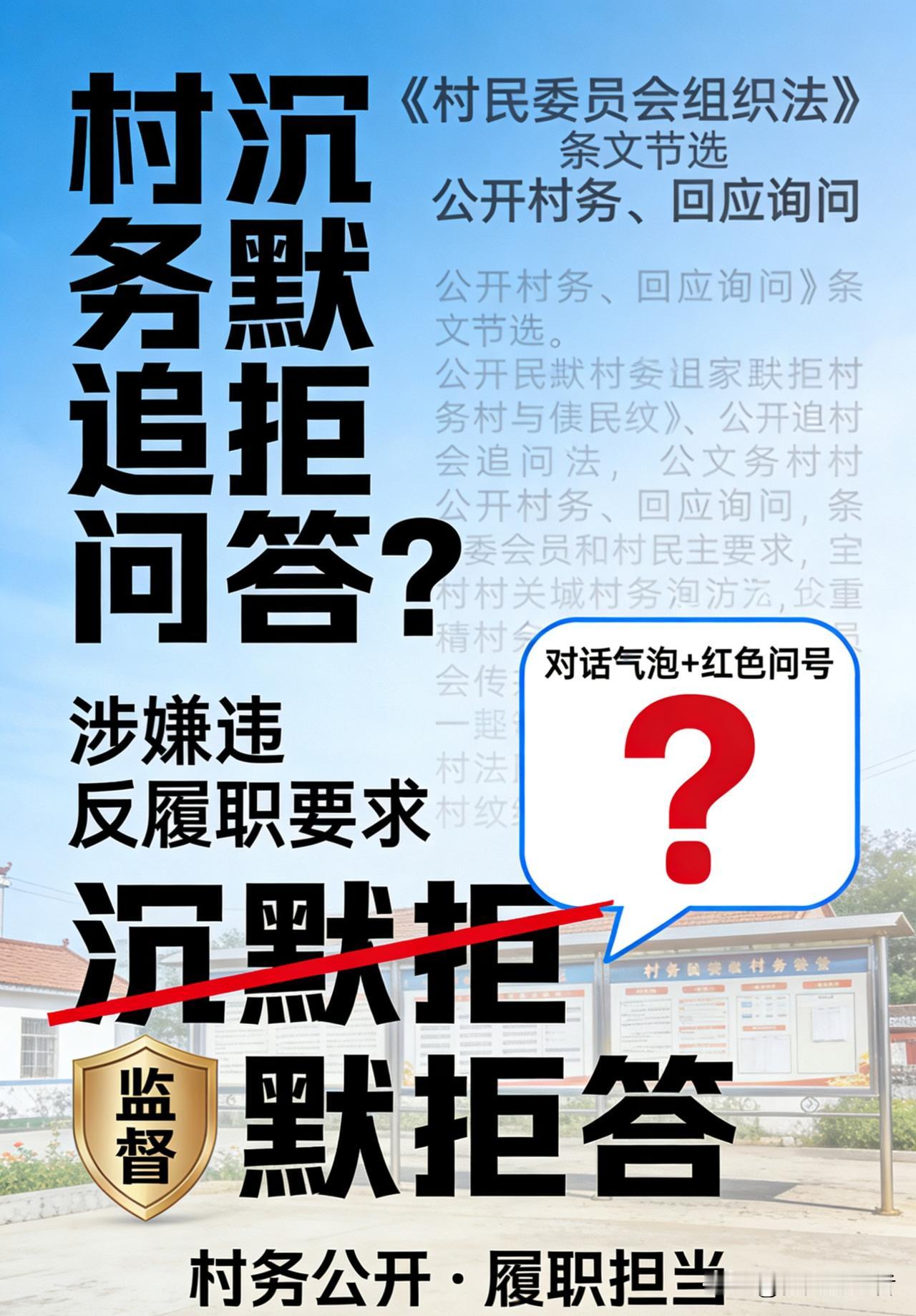 节目现场沉默拒答！村干部遇村务追问不回应，涉嫌违反履职要求
 
2025年底，一
