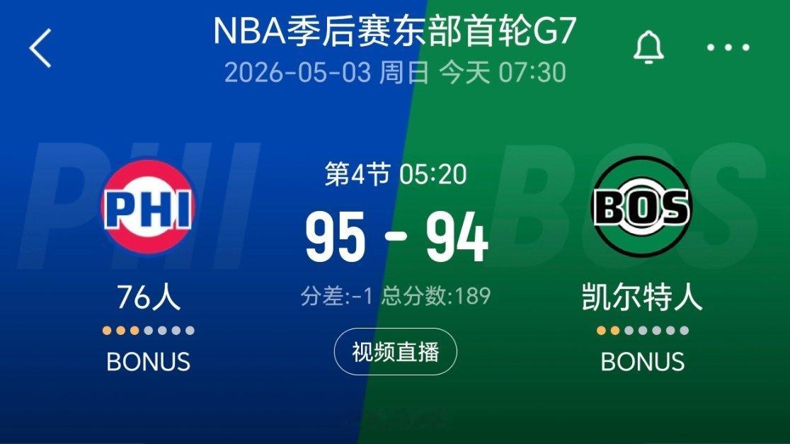刺激了！nba季后赛76人vs凯尔特人