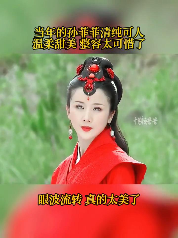 当年的孙菲菲清纯可人，温柔甜美，整容太可惜了，眼波流转真的太美了。