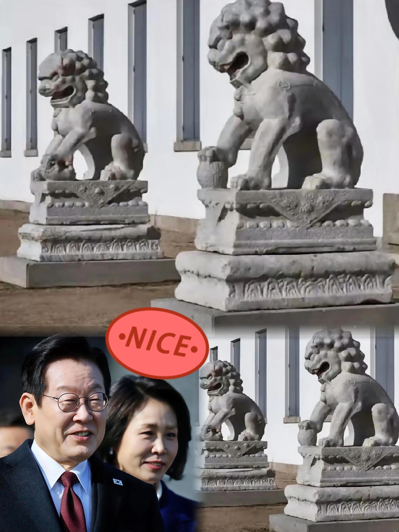 这老哥真是不按套路出牌，直接扛回来一对清代的石狮子！

这玩意儿可是当年被日本人