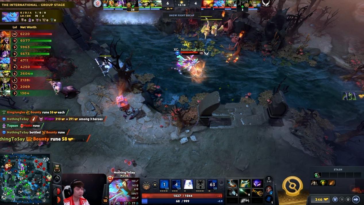 DOTA2TI15 瑞士轮1-2组XG对阵LGD战队BO3第一局，经过50分钟，