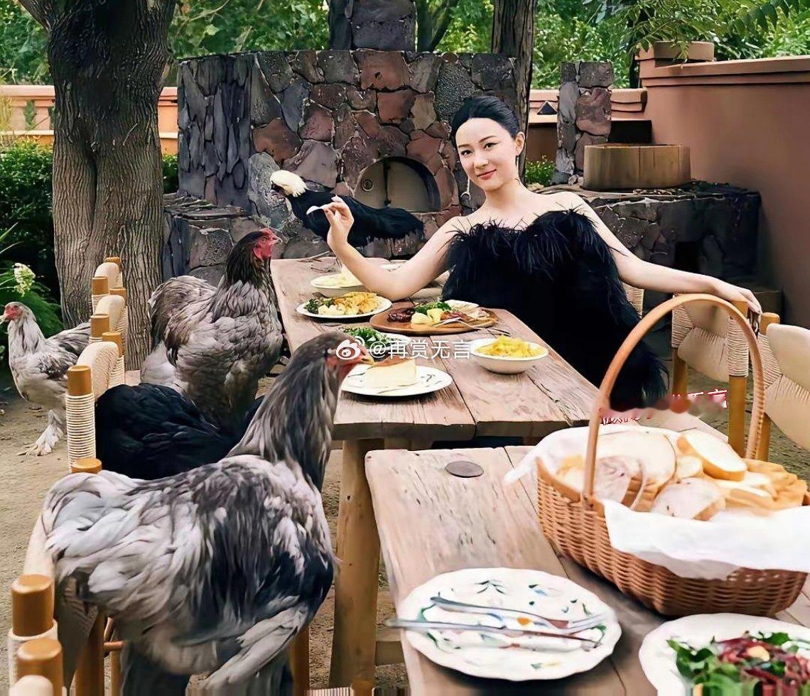 霍思燕这么有钱，居然也舍不得去菜市场买肉吗？都自己养起了鸡。 