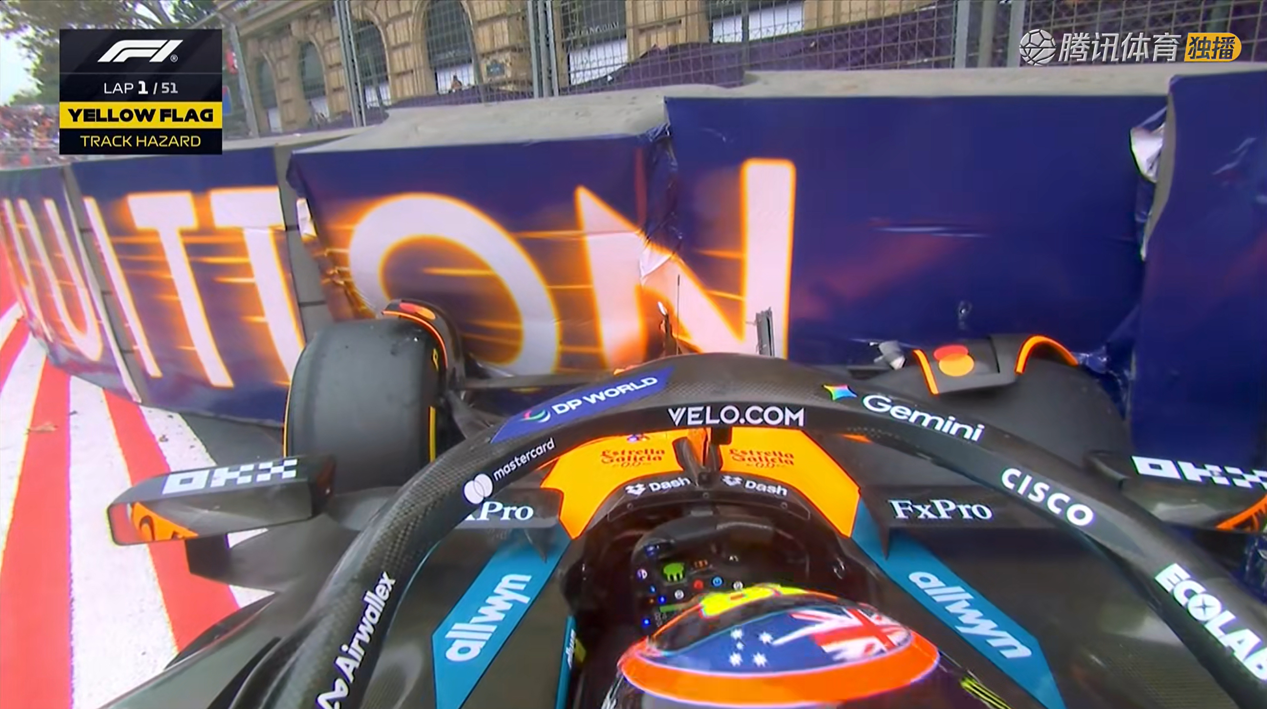 安全车！皮亚斯特里在6号弯撞车！F12025F1阿塞拜疆大奖赛 ​​​