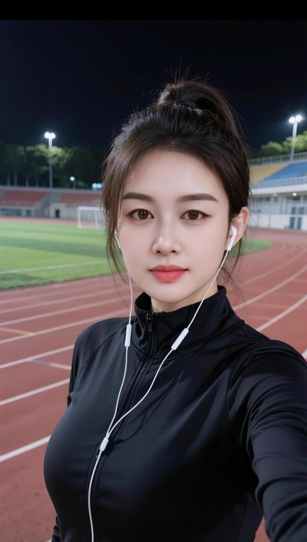 AI跑道自拍风 抖音ai创作 中国红女装 新鲜出炉