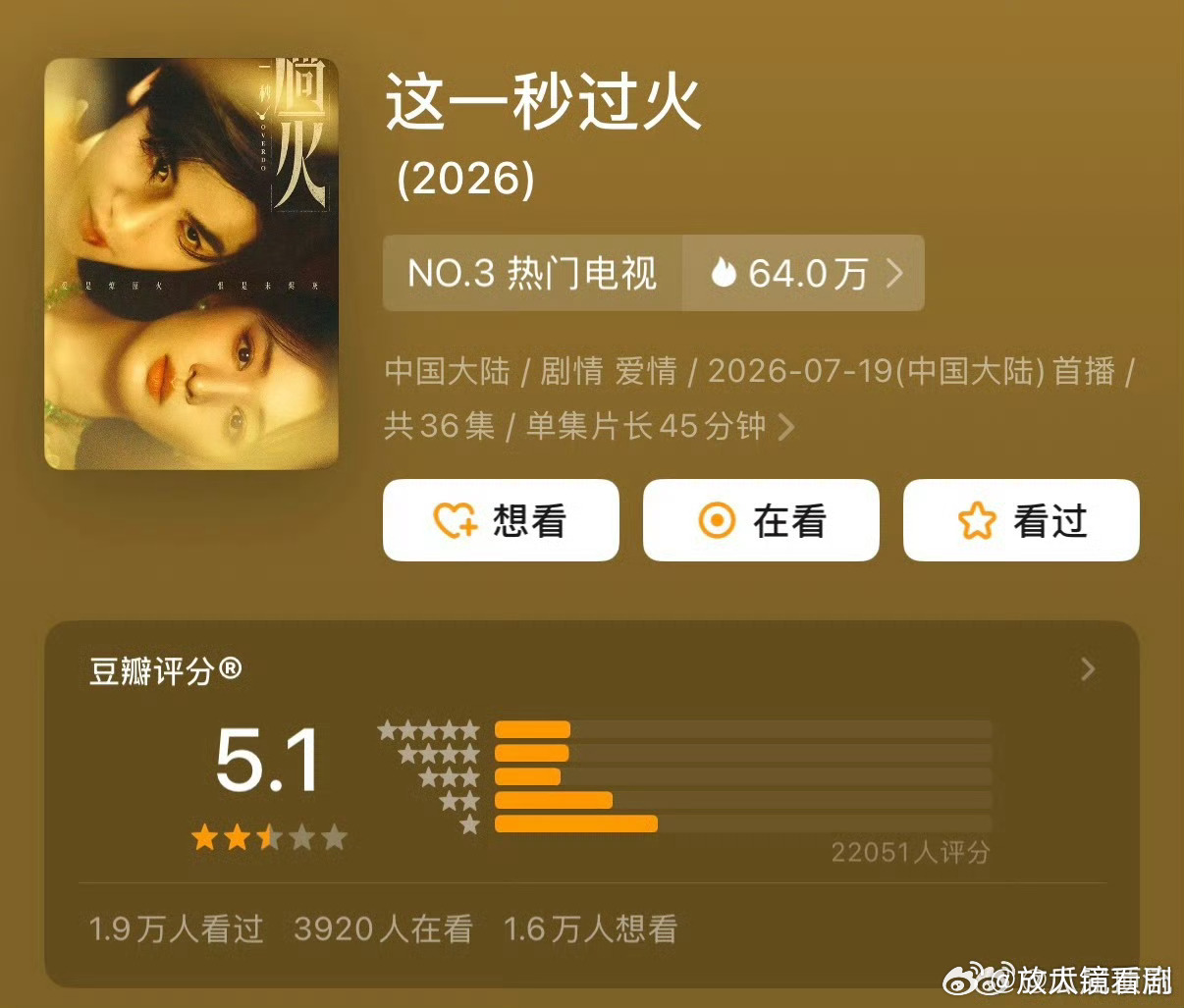 暑期档同时开分了暑期档同时开分  暑期档同时开分了宋威龙、张婧仪《野狗骨头》6.