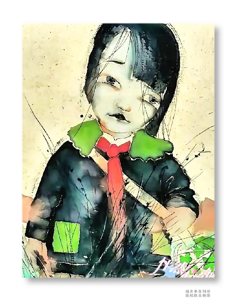 惹来热议的画作《开学》，艺术自由该不该有边界？

这幅名为《开学》的水墨作品出自