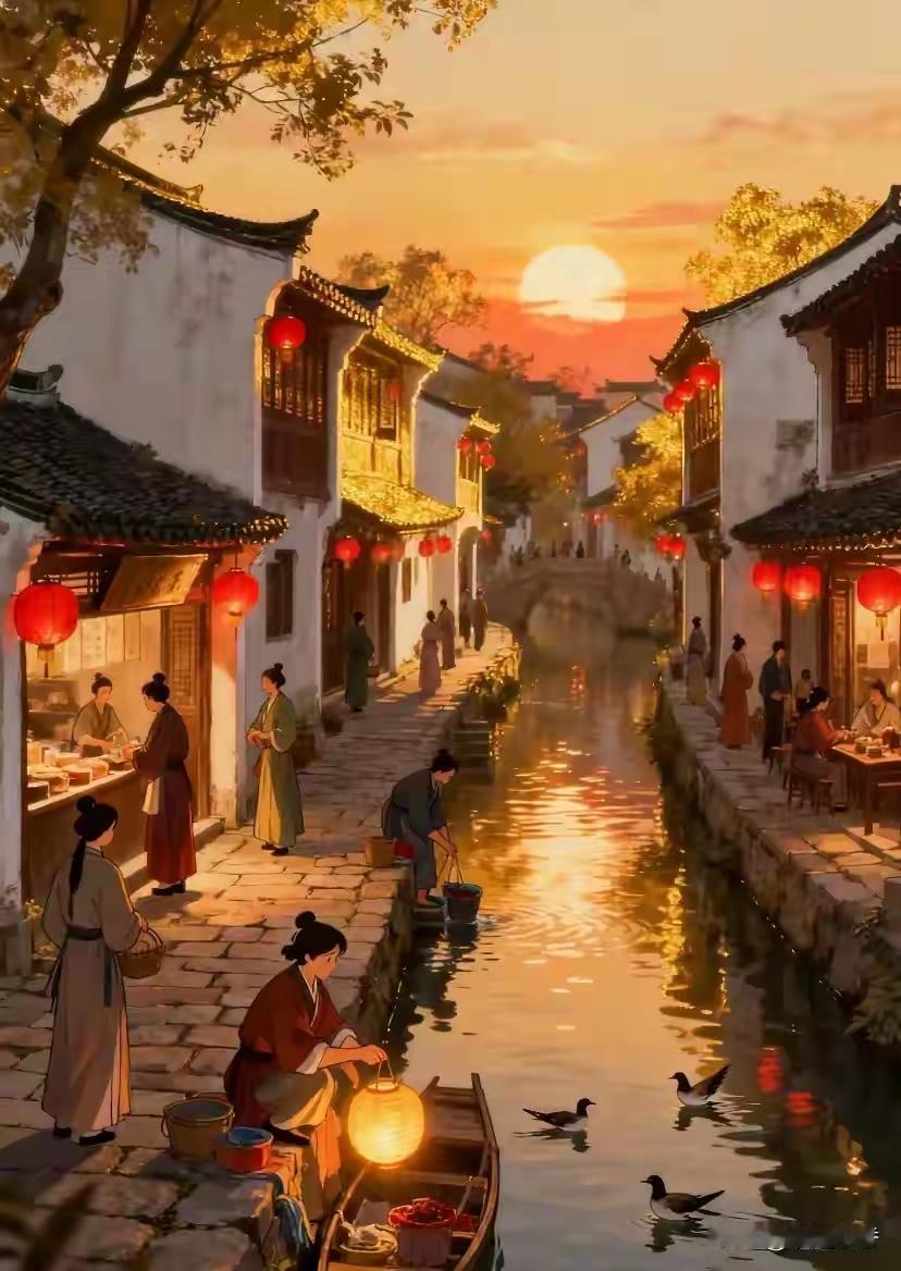 溪边晚霞融烟火，
路旁羊道通坦途。
横批：《烟火与坦途》