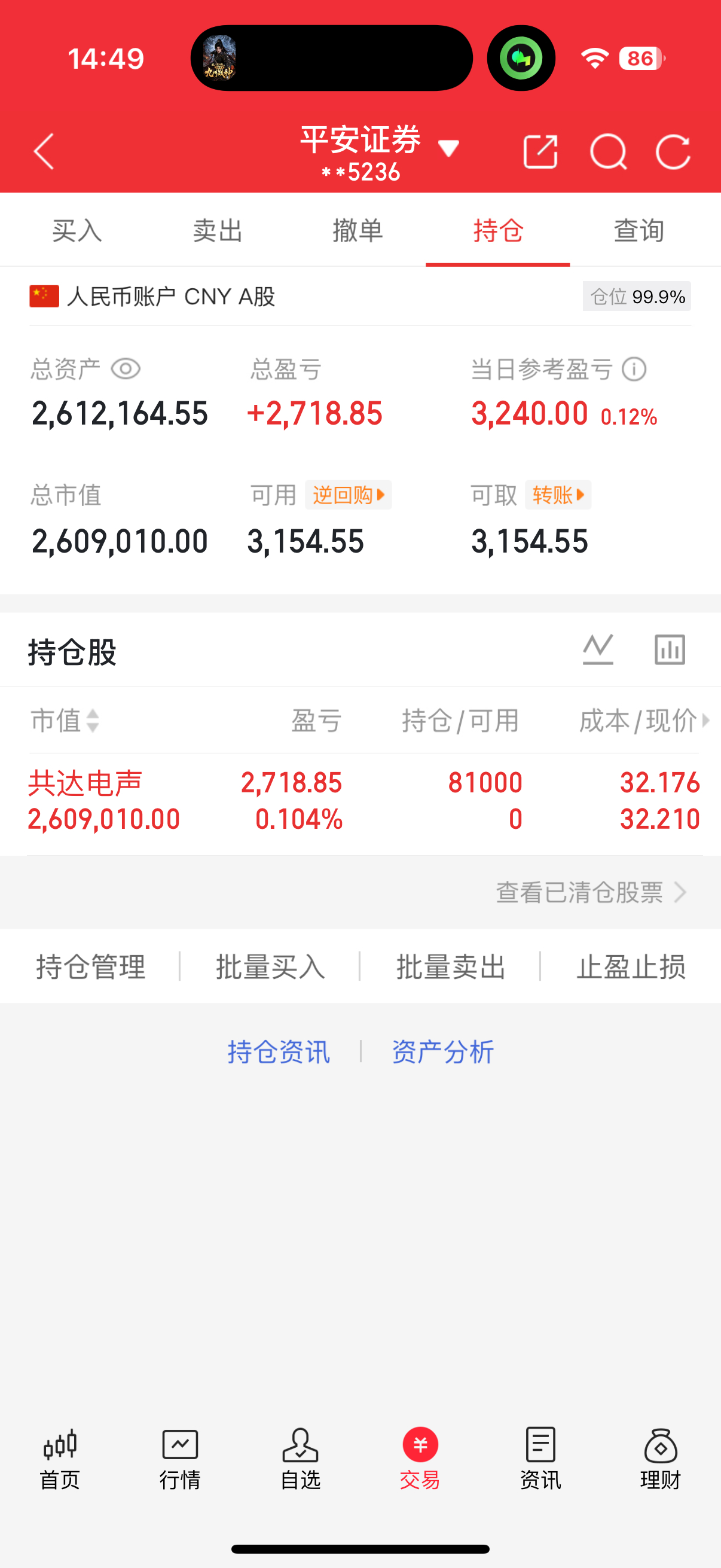 刚开仓了共达电声，静待花开🌹 ​​​