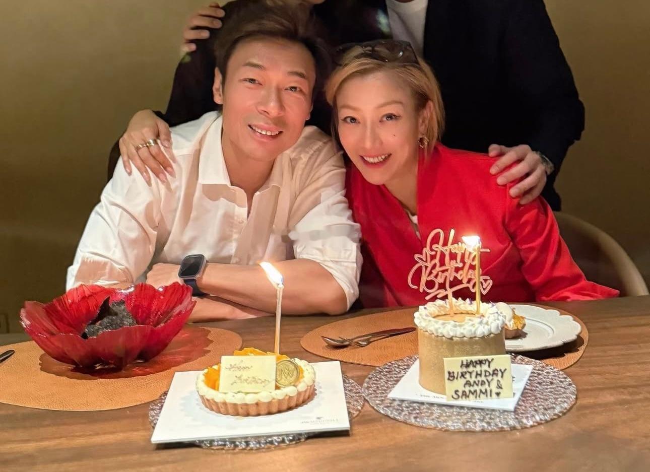 生日相差一周的许志安和郑秀文跟友人一同庆生👇 ​​​