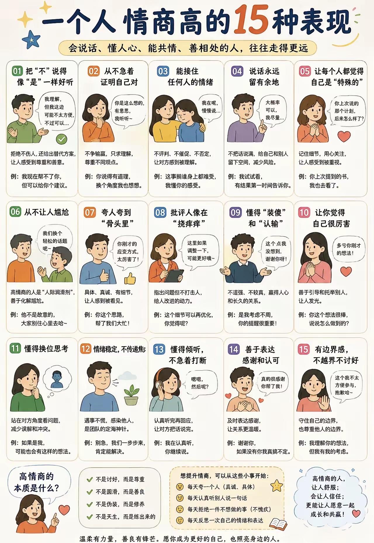 15 个细节让人舒服 
原来真正的高情商，从来不是 “会来事”，而是藏在细节里的