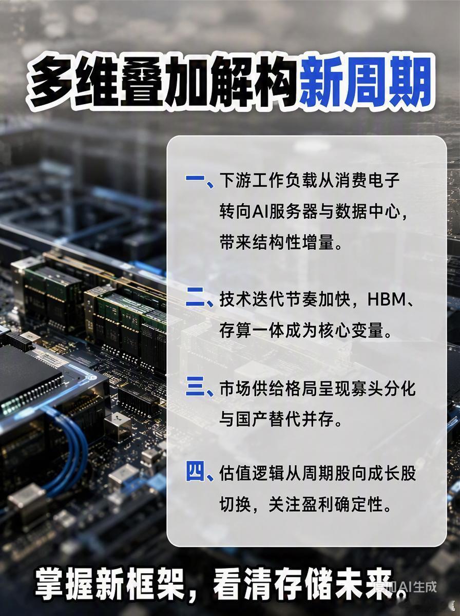 存储行业正经历AI时代的结构性变革，传统以价格周期为核心的框架需要升级为技术驱动