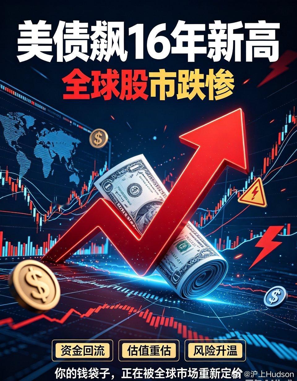 美债飙16年新高！全球股市集体大跌，这几件大事，直接影响你的钱袋子近期全球资本市