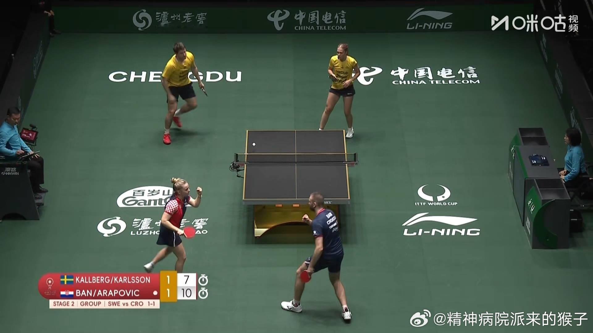 伊沃本阿拉波维奇2比1卡尔松/克里斯蒂娜卡尔伯格（6，-11，7）第二盘：拉科瓦