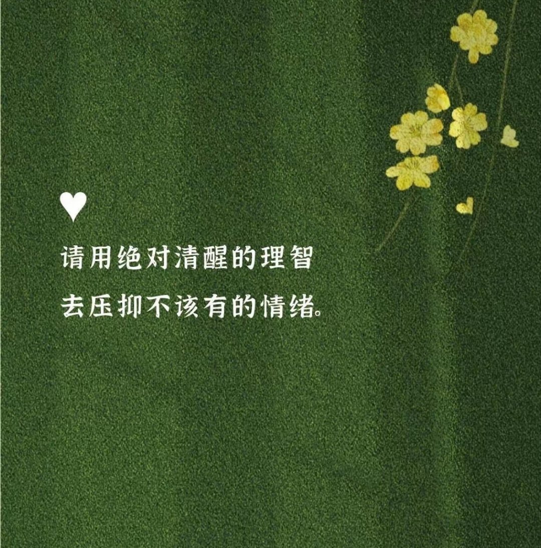 “请用绝对清醒的理智，去压抑不该有的情绪。”这句话不是让你憋着，而是帮你分清：哪